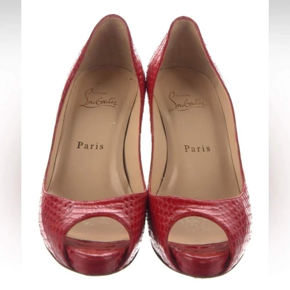 Christian Louboutin Snakeskin Animal Print Pumps - Picture 3 of 6